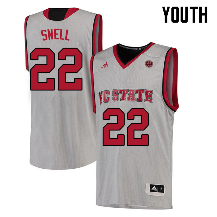 Youth #22 Jordan Snell NC State Wolfpack College Basketball Jerseys Sale-White